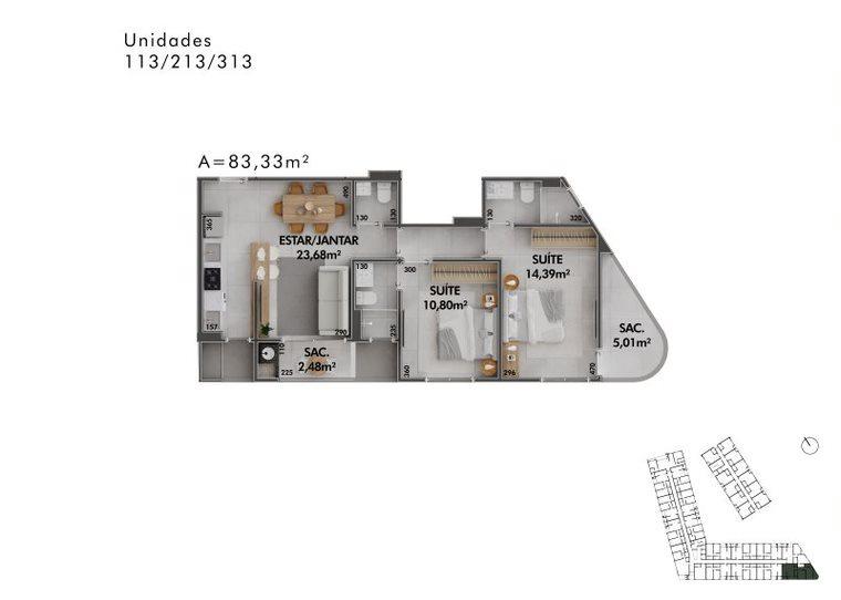 Apartamento, 2 quartos, 79 m² - Foto 1