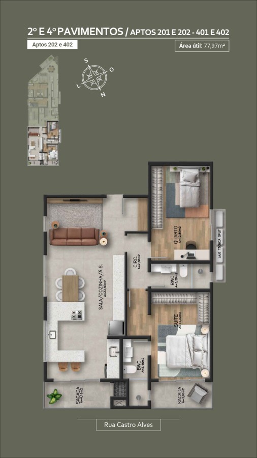 Apartamento, 2 quartos, 77 m² - Foto 1